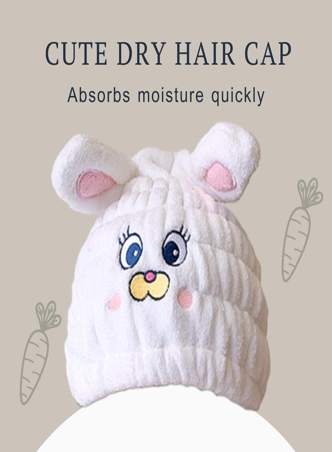 LCBD Microfiber Hair Towel Wrap for Kids, White Rabbit Dry Hair Cap Suck Water, Absorbent Quick Girls Boys Hair Drying Towel, Lightweight Bouncy Hat Headscarf for Wet Hair - Image 2